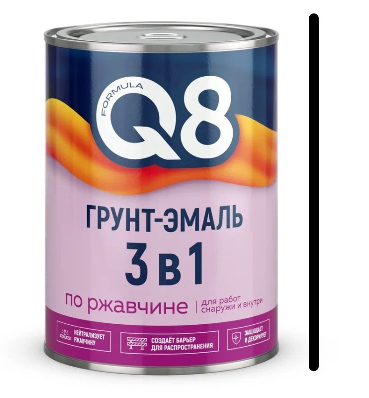 Грунт-эмаль по ржавчине ЧЕРНАЯ 0,9 кг ФОРМУЛА