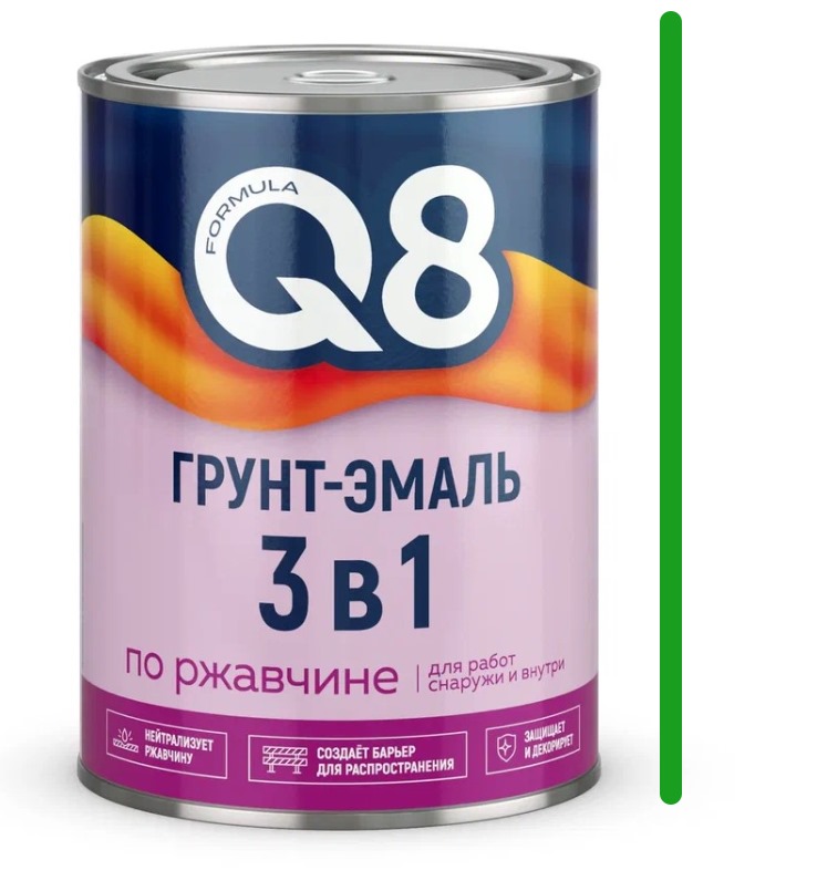 Грунт-эмаль по ржавчине ЗЕЛЕНАЯ 0,9 кг ФОРМУЛА